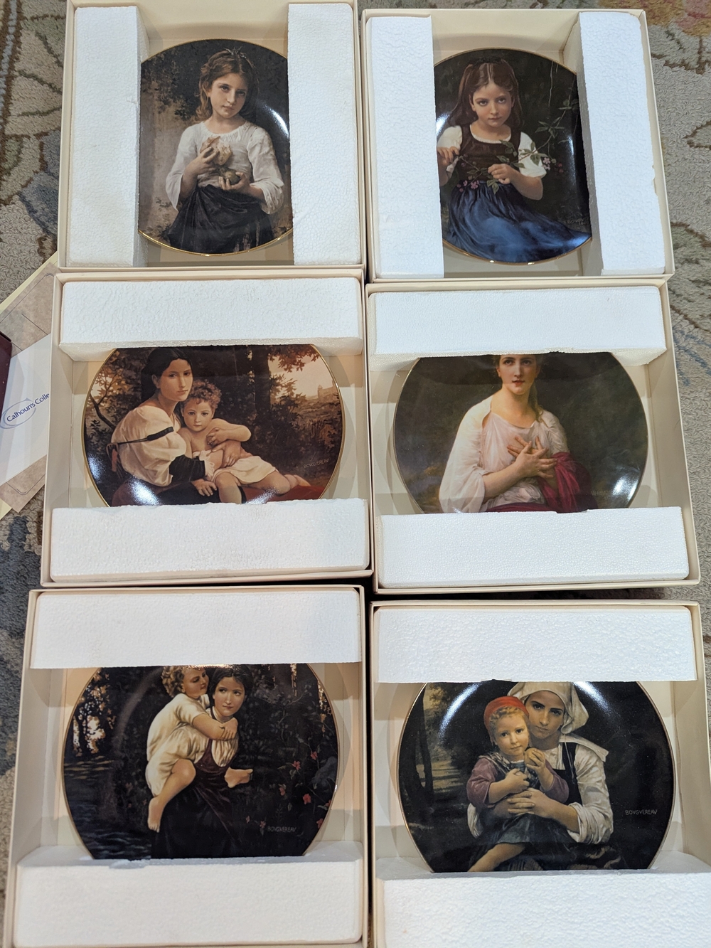 Set Of 6 Vintage Beauty Of Bougereau Plates